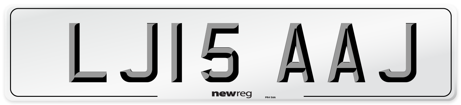 LJ15 AAJ Number Plate from New Reg
